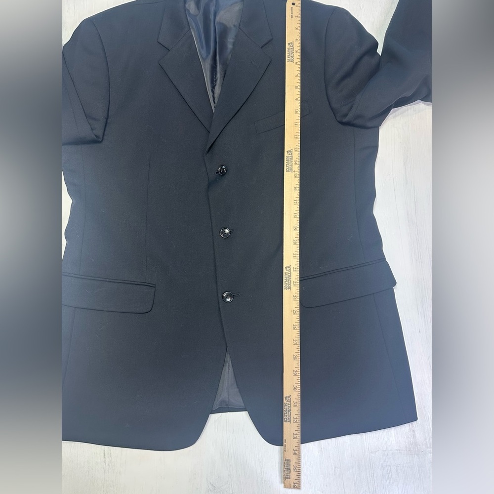 Jones New York Wool Blazer Men’s 46L Black 3 Button Classic Sport Coat Foley’s - Picture 7 of 11